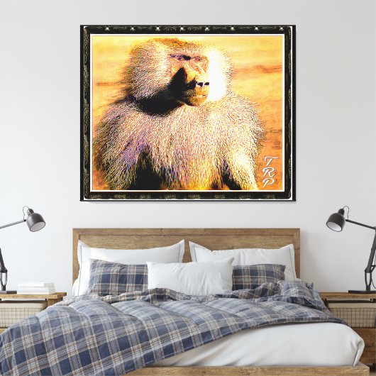 Primate Models: Hamadryas baboon 01 Canvas Afdruk (Insitu (Slaapkamer))