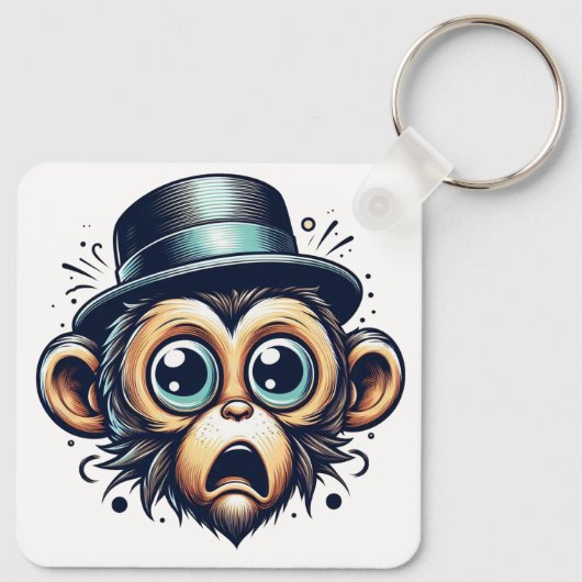 "Primate Panic Monkey" Aluminum Keychain (Achterkant)