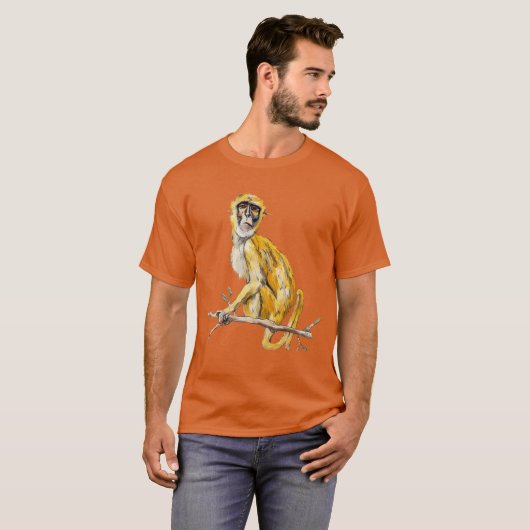 Primate Proclivity Monkey Shirt Men's Orange  (Voorkant volledig)