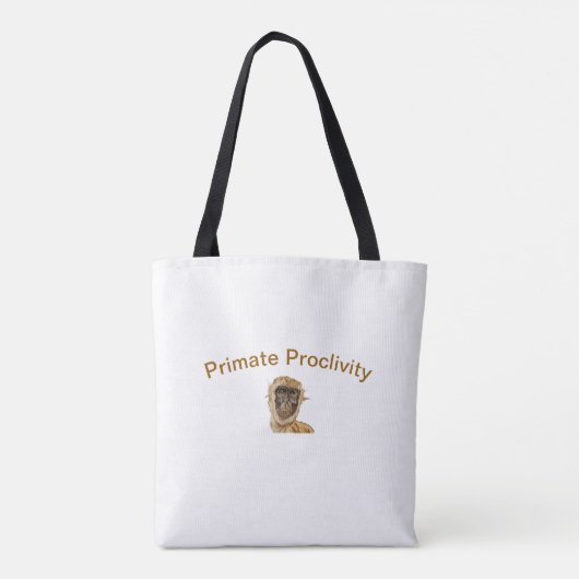 Primate Proclivity Monkey Tote Bag (Achterkant)