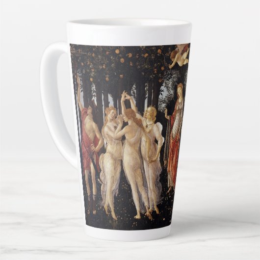 Primavera, Allegorie van de Lente door Sandro Bott Latte Mok (Linkerhoek)