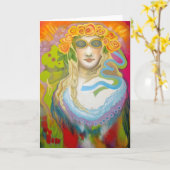 "Primavera, Baby!" Leeg Wenskaart Kaart (Gele Bloem)