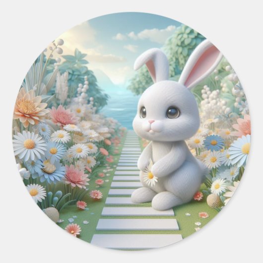 Primavera colorida Moderna Ronde Sticker (Voorkant)