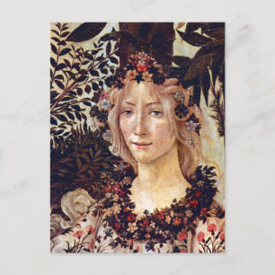 Primavera, detail Flora, Botticelli c. 1482 Briefkaart