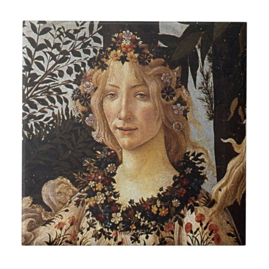 Primavera, detail Flora door Sandro Botticelli Tegeltje (Voorkant)