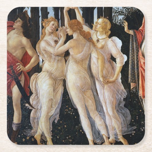 Primavera (detail), Sandro Botticelli, 1482 Kartonnen Onderzetters (Voorkant)