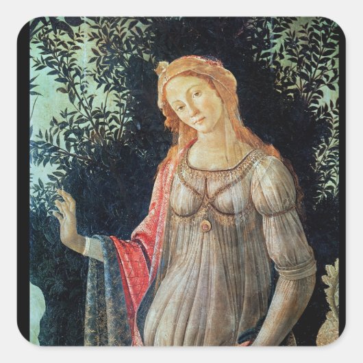 Primavera, detail van Venus, ca.1478 Vierkante Sticker (Voorkant)