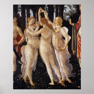 Primavera, Drie Graces, van Sandro Botticelli Poster