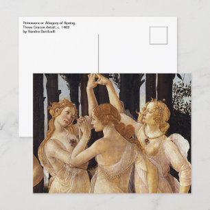 Primavera, drie graties van Sandro Botticelli Briefkaart