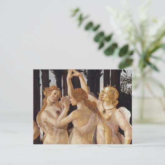 Primavera, drie graties van Sandro Botticelli Briefkaart (Staand voorkant)
