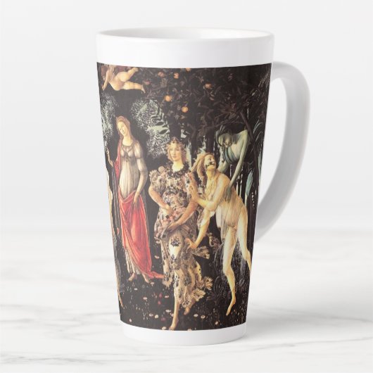 Primavera / Leerlente van Botticelli Latte Mok (Rechterhoek)