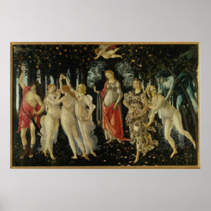 Primavera / Leerlente van Botticelli Poster