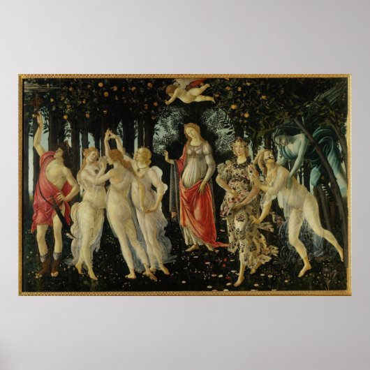 Primavera / Leerlente van Botticelli Poster (Voorkant)