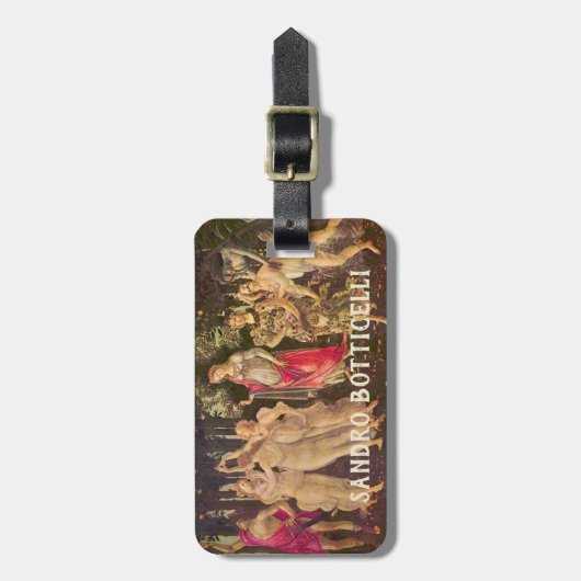 Primavera, Leerlente van Sandro Botticelli Bagagelabel (Voorkant verticaal)