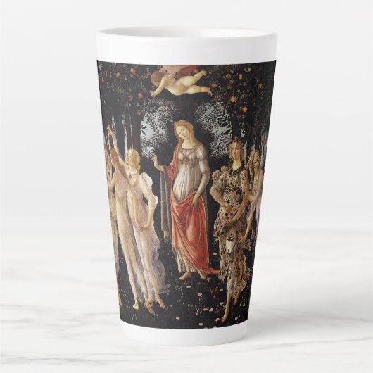 Primavera, Leerlente van Sandro Botticelli Latte Mok (Voorkant)