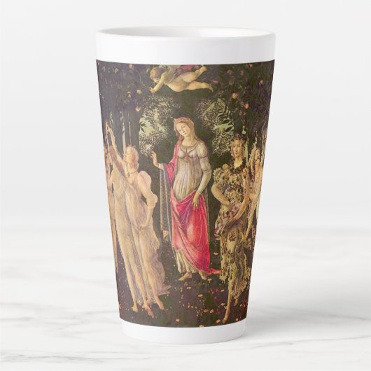 Primavera, Leerlente van Sandro Botticelli Latte Mok (Voorkant)