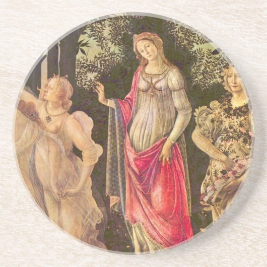 Primavera, Leerlente van Sandro Botticelli Zandsteen Onderzetter (Voorkant)