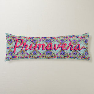 Primavera paars blauw roze patroon lichaamskussen