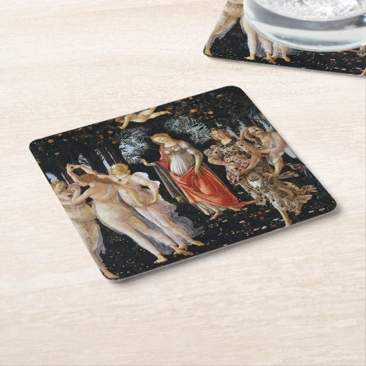 Primavera, Sandro Botticelli, 1482 Kartonnen Onderzetters (Schuin)