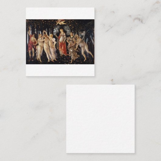 Primavera Sandro Botticelli Vierkante Visitekaartje (Voorkant / Achterkant)