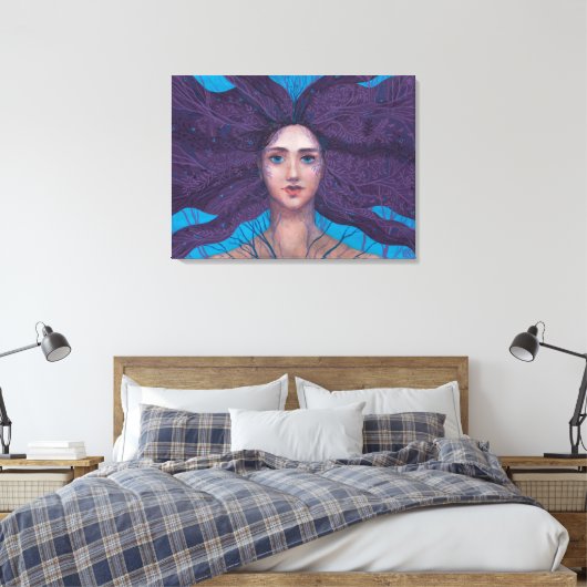 Primavera Spring Goddess Fantasy Surreal Portret Canvas Afdruk (Insitu (Slaapkamer))