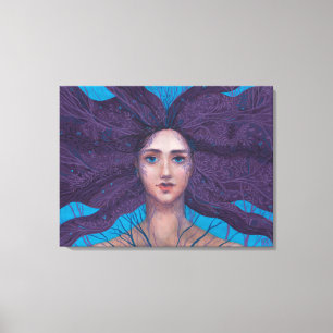 Primavera Spring Goddess Fantasy Surreal Portret Canvas Afdruk