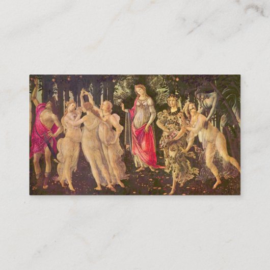 Primavera van Botticelli, Antiek renaissance Art Visitekaartje (Achterkant)
