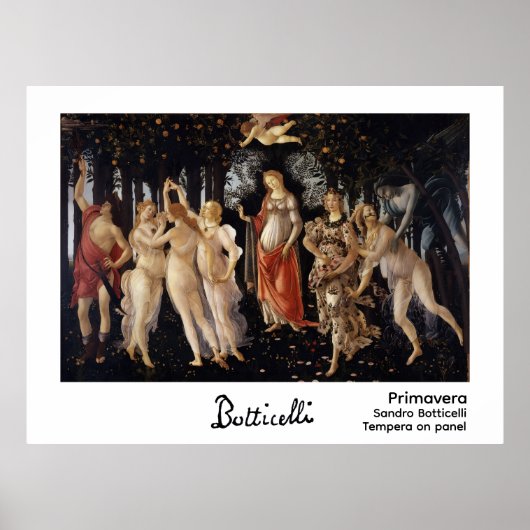 Primavera van Botticelli Poster (Voorkant)