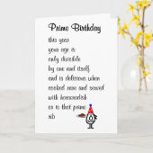 Prime Birthday A Funny Happy Birthday Poem Kaart (Gele Bloem)