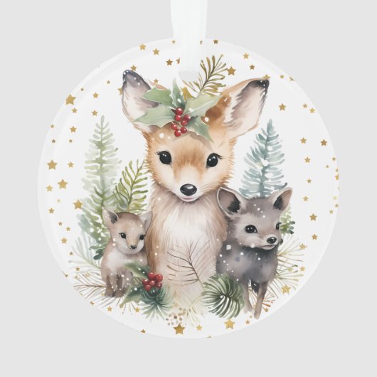 Primer Acrilico de Woodland de Navidad Ornament (achterkant)