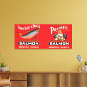 Primer Brand Salmon Label- Seattle, WA Canvas Afdruk (Insitu (Woonkamer))