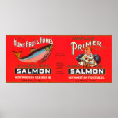 Primer Brand Salmon Label- Seattle, WA Poster (Voorkant)