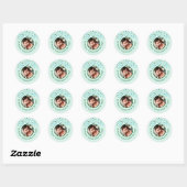 Primer Cumpleaños de Bebé Fiesta Infantil Con Foto Ronde Sticker (Vel)