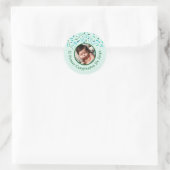 Primer Cumpleaños de Bebé Fiesta Infantil Con Foto Ronde Sticker (Tas)