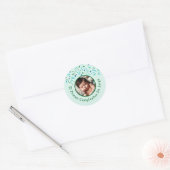 Primer Cumpleaños de Bebé Fiesta Infantil Con Foto Ronde Sticker (Envelop)