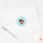 Primer Cumpleaños de Bebé Fiesta Infantil Con Foto Ronde Sticker (Envelop)