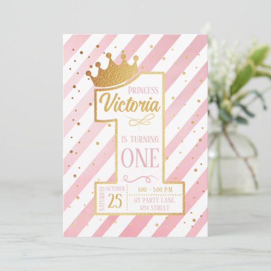 Primer cumpleaños de la Princesa Kaart (Staand voorkant)