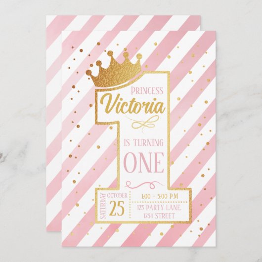 Primer cumpleaños de la Princesa Kaart (Voorkant / Achterkant)