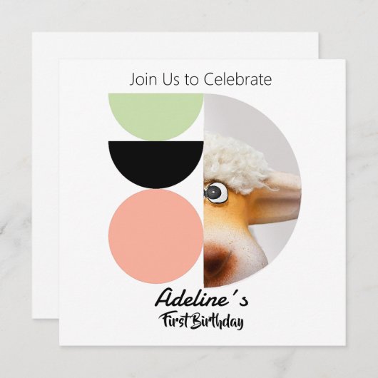 Primer cumpleaños kaart (Voorkant / Achterkant)