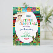 PRIMER CUMPLEANOS, Uno Fiesta Verjaardag Uitnodigi Kaart (Staand voorkant)