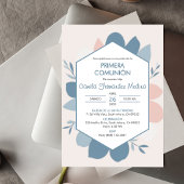 Primera Communie Blauw Verlaat Eerste Heilige Comm Kaart