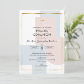 Primera Communie Elegante Katholieke Eerste Commun Kaart (Staand voorkant)