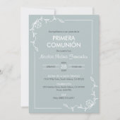 Primera Communie Minimalistische Eerste Heilige Co Kaart (Voorkant)