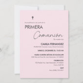 Primera Communie Minimalistische Eerste Heilige Co Kaart (Voorkant)