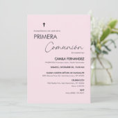 Primera Communie Minimalistische Eerste Heilige Co Kaart (Staand voorkant)