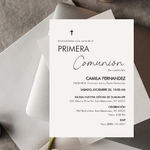 Primera Communie Minimalistische Eerste Heilige Co Kaart