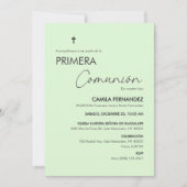 Primera Communie Minimalistische Eerste Heilige Co Kaart (Voorkant)