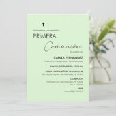 Primera Communie Minimalistische Eerste Heilige Co Kaart (Staand voorkant)