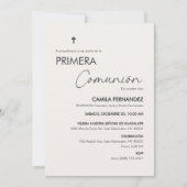 Primera Communie Minimalistische Eerste Heilige Co Kaart (Voorkant)