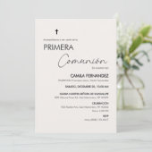 Primera Communie Minimalistische Eerste Heilige Co Kaart (Staand voorkant)